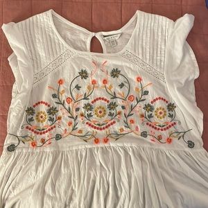lucky brand floral embroidered shirt